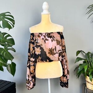 VICI Floral Off The Shoulder Crop Top